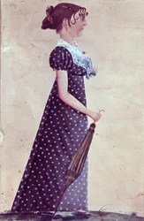 Flicka med grönt paraply, ca 1835